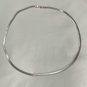 P.R. Ex Made in Italy Sterling Silver Herringbone 24” Necklace